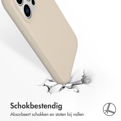 Accezz Liquid Silicone Backcover iPhone 14 Pro - Stone, afbeelding 4