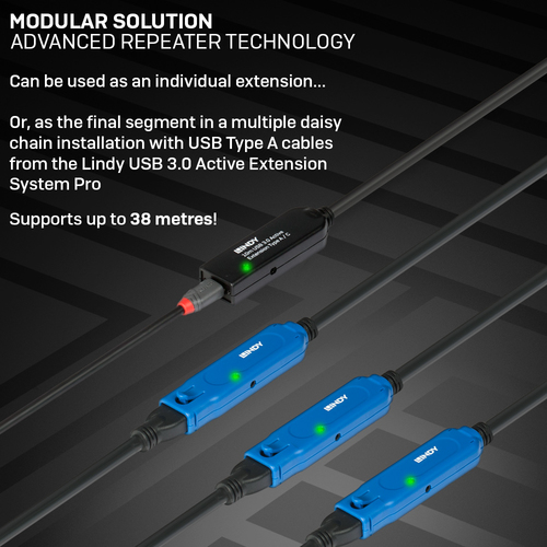 LINDY 10m USB 3.0 Aktivverlängerung Type A an C, afbeelding 8