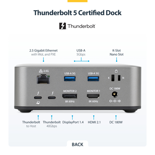StarTech.com Thunderbolt 5 Universal Docking Station, Multi-Display Hub, 8K – image 6