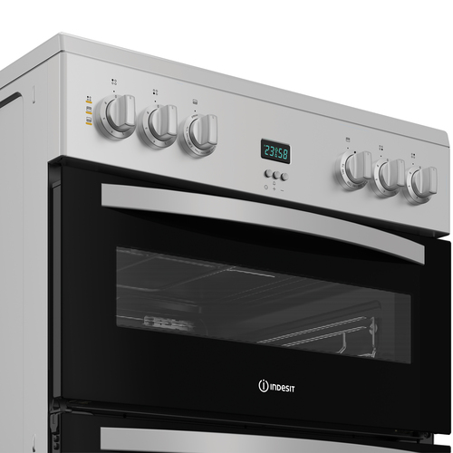 Indesit IDE6VDCS1 60 cm Electric Ceramic Cooker - Silver/Grey,Black - image 4