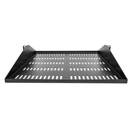 StarTech.com 2U Vented Server Rack Cabinet Shelf, 20in Deep Fixed Cantilever Tray, Rackmount Shelf for 19 AV/Data/Network Equipment Enclosure w/ Cage Nuts & Screws, 200lbs Weight Capacity - 2U Network Rack Shelf (SHELF-2U-20-CENTER-V) Rackhylde Sort – billede 3