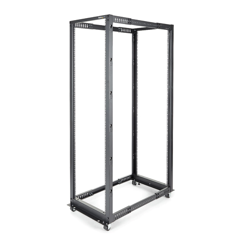 StarTech.com 42U Open Frame Server Rack - 4 Post Adjustable Depth (22 to 40) Network Equipment Rack w/ Casters/Levelers/Cable Management (4POSTRACK42) Rack Sort