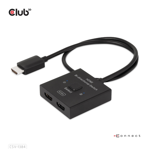 Club 3D HDMI switch 2-in-1 bi-directional for 8K60Hz or 4K120Hz, afbeelding 2