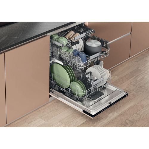 Hotpoint Hydroforce H8IHP42LUK Fully Integrated Full Size Dishwasher - Black Control Panel with Fixed Door Hinge Kit - C Rated, Black - image 5
