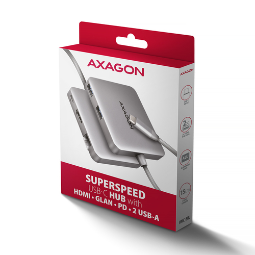AXAGON SuperSpeed USB-C Hub USB-Hubs - USB 30 - 5 - silber – Foto 8 von 8