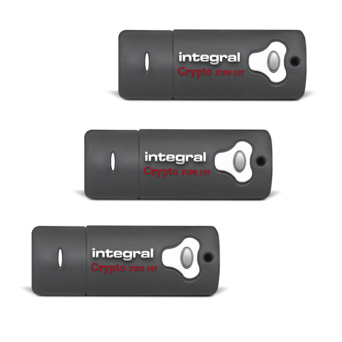 Integral 8GB 3PK HARDWARE ENCRYPTED USB 3.0 DRIVE SECURE PASSWORD 256 AES FIPS 197 CRYPTO