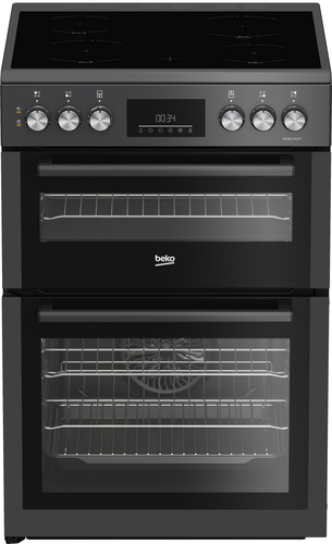 Beko AeroPerfect™ FTC6731A 60cm Wide Single Oven Electric Cooker with Ceramic Hob - Anthracite - A Rated, Grey - image 1