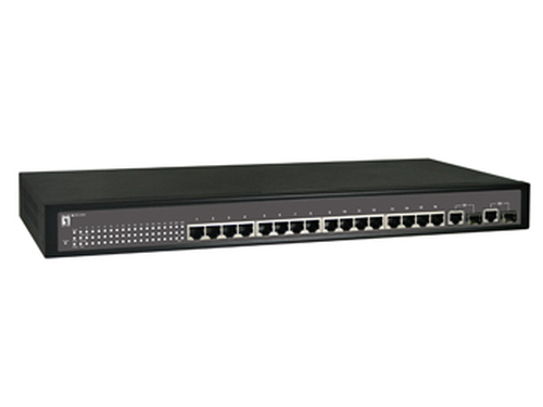 LevelOne 16 x 802.3at PoE + 2GE SFP Combo Unmanaged Switch -40 ~ 75C