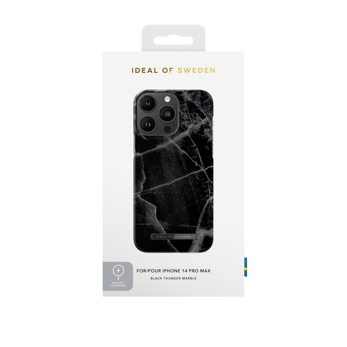 iDeal of Sweden Printed Case MagSafe iPhone 14 Pro Max Black Thunder Marble – image 3