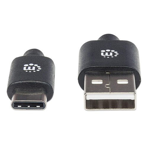 Manhattan Cable USB-C a USB-A, 1 m, macho a macho, 480 Mbps (USB 2.0), negro, garantía de por vida, equivalente a USB2AC1M imagen 3