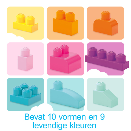 Mattel First Builders - Big Building Bag (Roze), 60 stuks Constructiespeelgoed, afbeelding 10