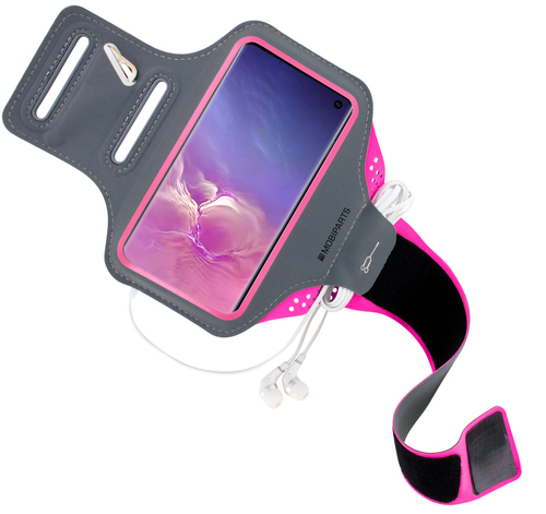 Mobiparts Comfort Fit Sport Armband Samsung Galaxy S10 Neon Pink – image 2