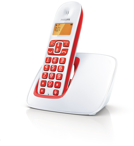 Philips BeNear CD1901WR/96 telephone DECT telephone Caller ID Red, White