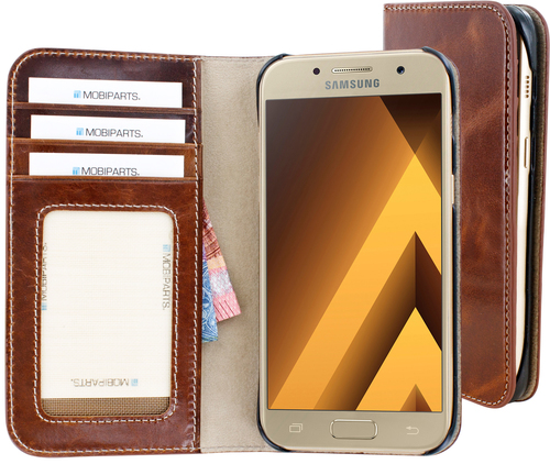 Mobiparts Excellent Wallet Case Samsung Galaxy A3 (2017) Oaked Cognac – image 1
