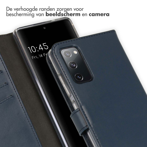 Selencia Echt Lederen Bookcase Samsung Galaxy S20 FE - Blauw, afbeelding 4