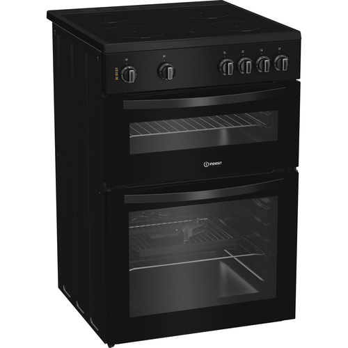 Indesit ITE6VMB 60cm Wide Single Oven Electric Cooker with Ceramic Hob - Black - A Rated, Black - image 3