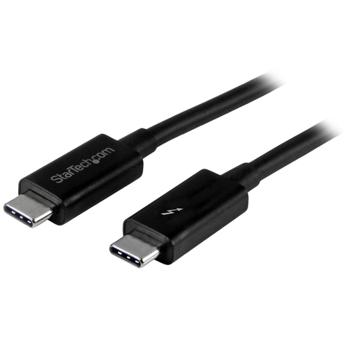 StarTech.com 1m (3.3ft) Thunderbolt 3 Cable, 20Gbps, 100W PD, 4K Video, Thunderbolt-Certified, Compatible w/ TB4/USB 3.2/DisplayPort Thunderbolt kabel 1m Sort