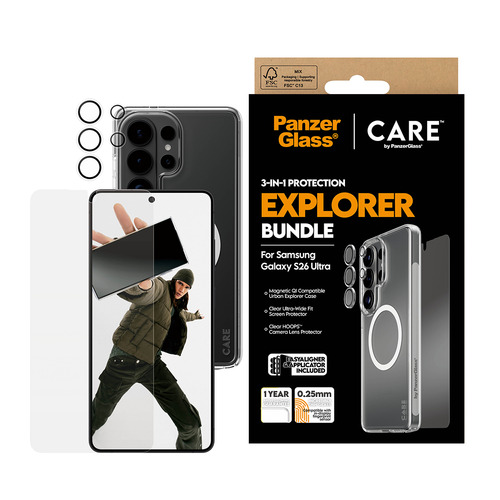 PANZERGLASS - CARE by 3-in-1 Galaxy S Ultra 2026 CR46018 Screenprotector (glas) Samsung Galaxy S26 Ultra 1 stuk(s) – Foto 3 van 7