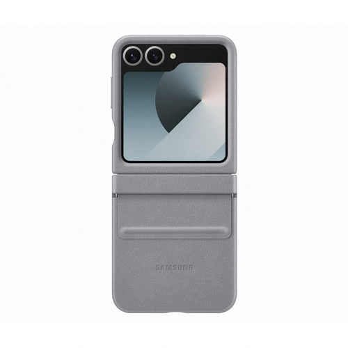 Samsung Galaxy Z Flip 6 Back Cover Kunstleer Grijs