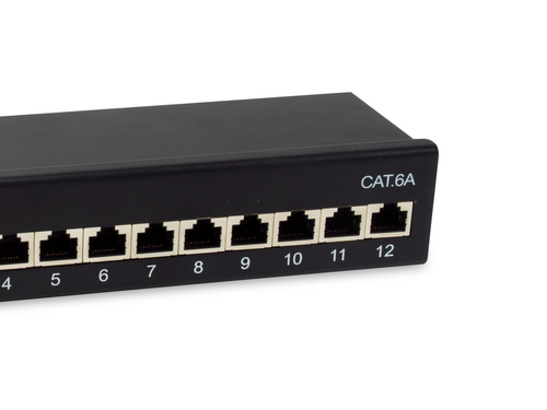 Equip Patchpanel 12x RJ45 Cat6A 19" FTP 1HE Premium zwart, afbeelding 4