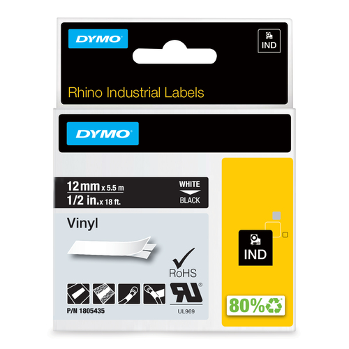 1/2IN 12MM BLACK VINYL .