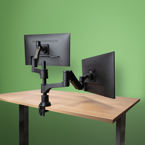 R-Go Tools R-Go Dubbele monitorarm Caparo (gasvering)
