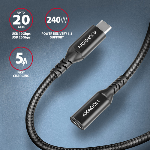 AXAGON BUCM32-CF10AB - USB-Verlngerungskabel - 24-pol USB-C auf 24-pol USB-C – Foto 3 von 8