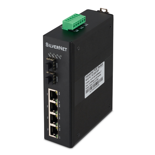 SilverNet 3204P-SFP Unmanaged Gigabit Ethernet (10/100/1000) Power over Ethernet (PoE) Black