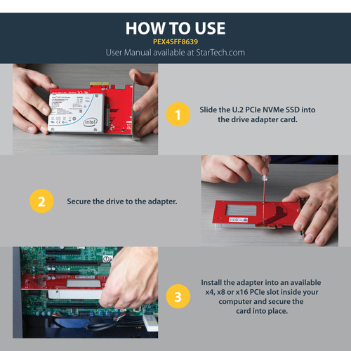 StarTech.com U.2 to PCIe Adapter for – image 8