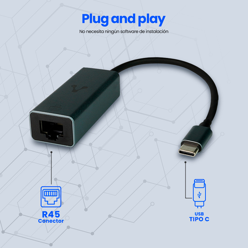 Adaptador tipo C a Ethernet VORAGO ADP-210