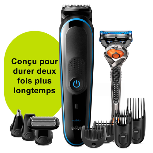 Braun All-in-one 9-in-1 Trimmer MGK5280 Men Beard Trimmer, Body Grooming Kit & Hair Clipper, Black/Blue – image 4