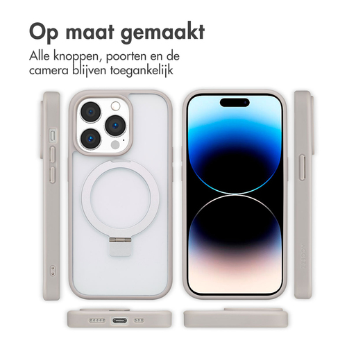 Accezz Ring Stand Backcover met MagSafe iPhone 14 Pro - Grey, afbeelding 7