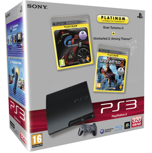 Sony Interactive Entertainment PlayStation 3 Slim 320GB + Gran Turismo 5 + Uncharted 2: Among Thieves