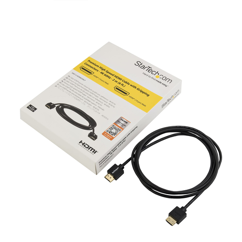 StarTech.com Cable HDMI 2.0 Delgado de Alta Velocidad con Ethernet 4K 60Hz de 2m - HDR10 - Conectores con Agarre