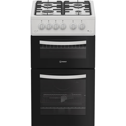 Indesit ITG5GMW 50cm wide Single Oven Gas Cooker - White - A+ Rated, White - image 1