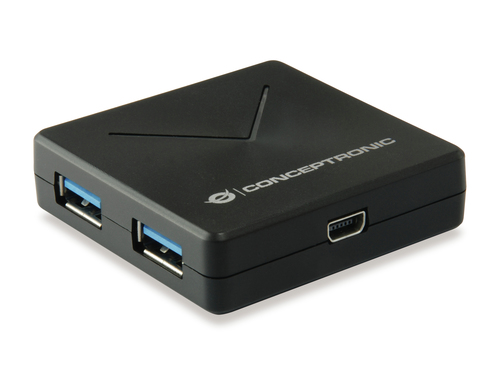 Conceptronic HUBBIES02B хаб-разветвитель USB 3.2 Gen 1 (3.1 Gen 1) Mini-B 5000 Мбит/с Черный