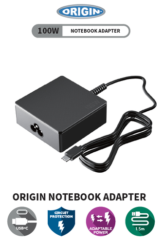 Origin Storage 100W USB-C Adapter with UK Cable