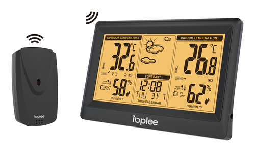 IOPLEE SIC5045K digital weather station Black LCD Battery – image 3