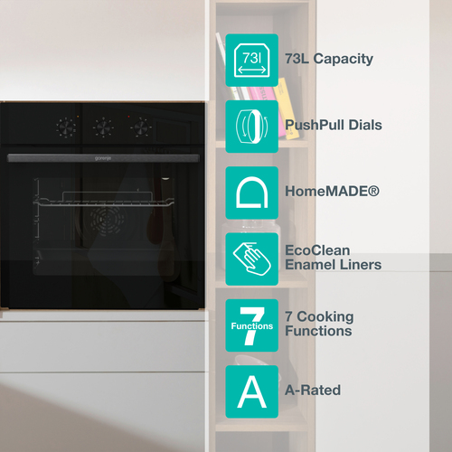 Gorenje BO6725E02NBG Built In Electric Single Oven - Black – image 2