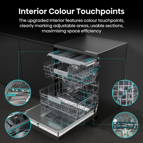 Hisense HS663A90BXUK Full Size Dishwasher - Black Inox – image 6