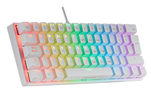 Mars Gaming MK60 Blanco, Teclado Gaming Mecánico FRGB, Antighosting, Switch Mecánico Rojo, Idioma Italiano