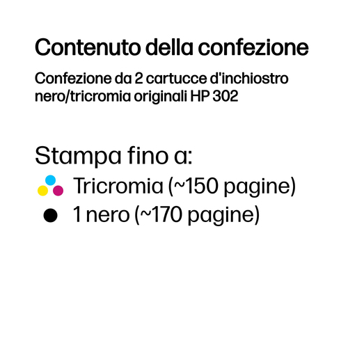 HP 302 Combo – Multipack nero + tricromia originale