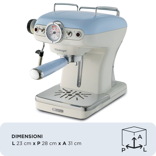 Ariete Espresso Coffee Machine with Milk Frother in Blue Blue - image 2