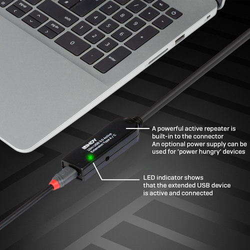 LINDY 10m USB 3.0 Aktivverlängerung Type A an C, afbeelding 7