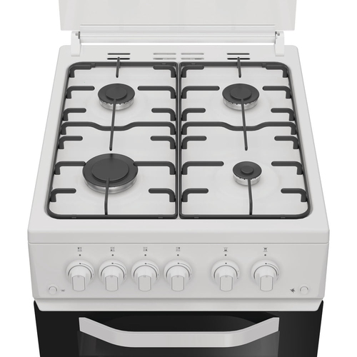 Hotpoint HTG5GCWL 50cm Twin Cavity Gas Cooker with Glass Lid in White - image 5