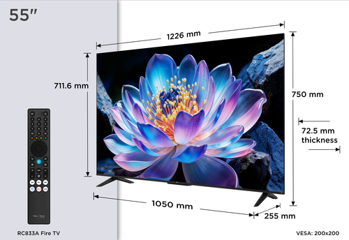 TCL 55V6D 55 Zoll, 4K UHD, Smart TV, Fire TV, HDR10+, Dolby Atmos, DTS:X, Game Master, Motion Clarity, AirPlay 2, Kompatibel mit Alexa | DTS:X, Game Master, Motion Clarity, Apple AirPlay 2, Alexa-kompatibel [Energieklasse E] – Foto 10 von 10
