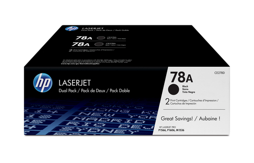 HP 78A 2-pack Black Original LaserJet Toner Cartridges (CE278AD) - image 1