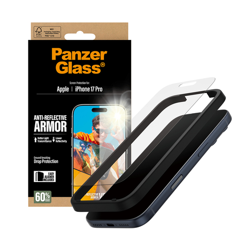 PanzerGlass Ultra-Wide Fit Ceramic II Apple iPhone 17 Pro Screenprotector, afbeelding 3