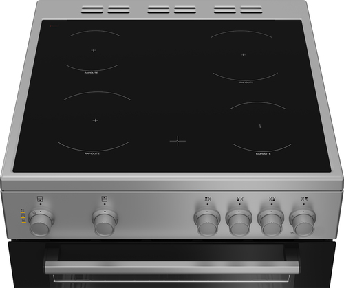 Beko AeroPerfect™ FDC6701S 60cm Wide Single Oven Electric Cooker with Ceramic Hob - Silver - A/A Rated, Silver - image 3