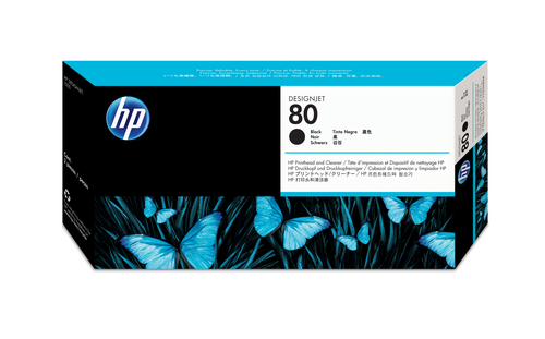 Cabezal HP 80 Negro y Limpiador de Cabezal C4820A - Hewlett Packard